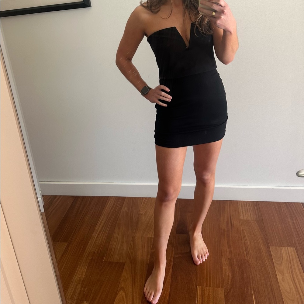 Bebe Black Strapless Dress Size XXS